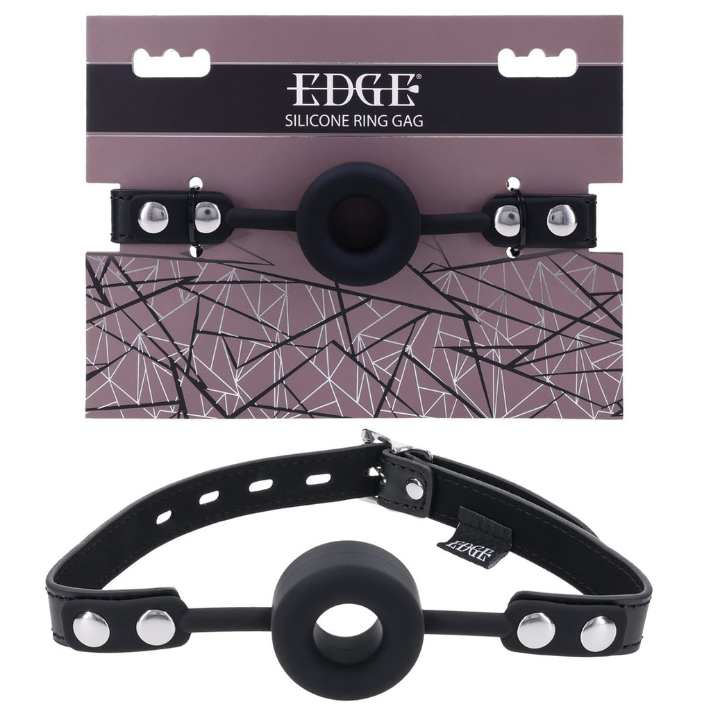 EDGE Silicone Ring Gag - Black Mouth Restraint