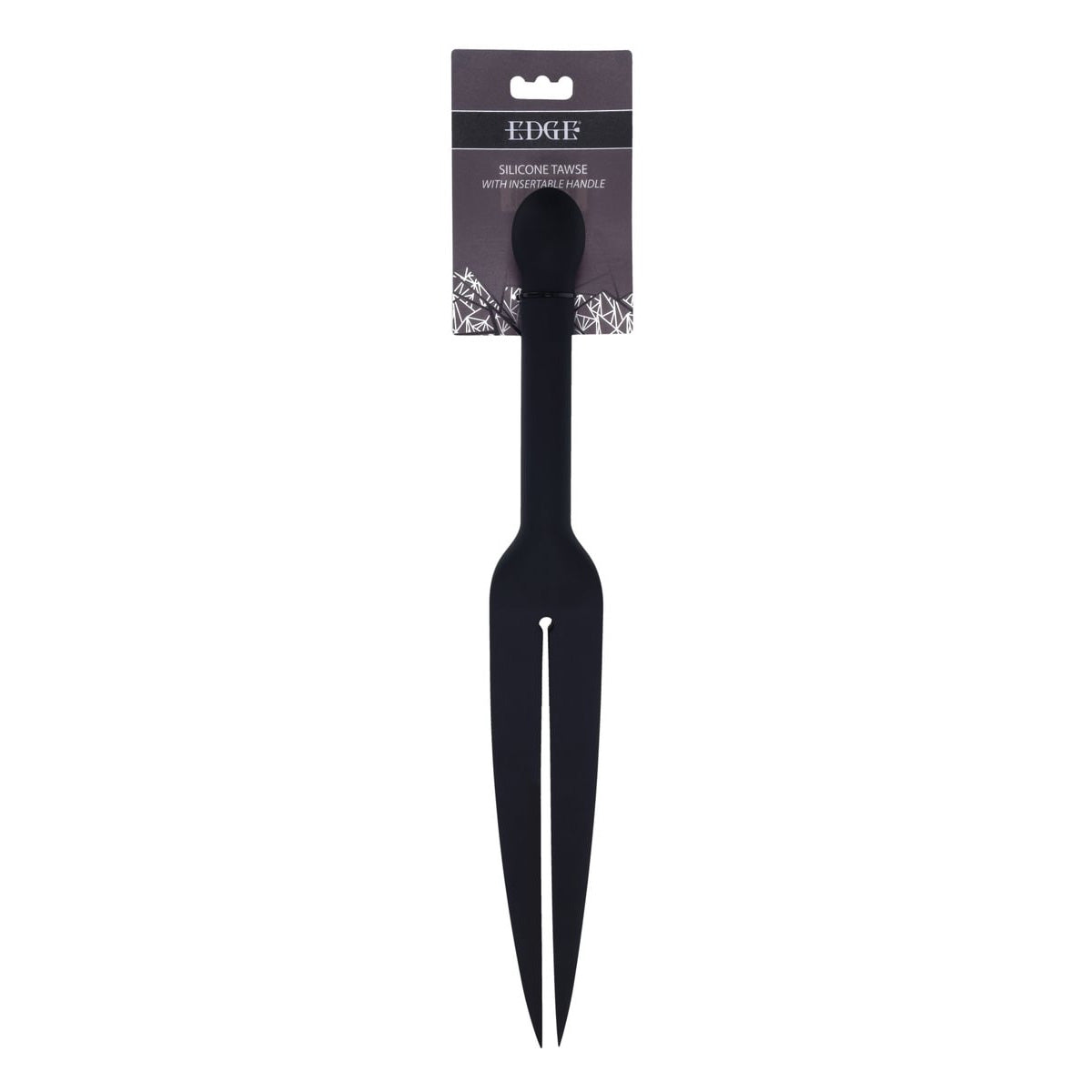 EDGE Silicone Tawse - Black Silicone Tawse Whip with Insertable Handle