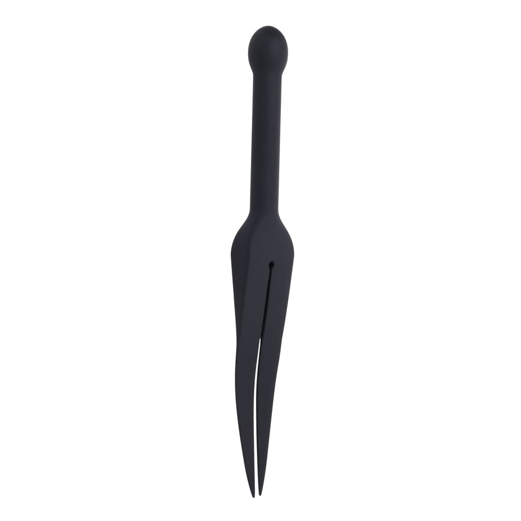 EDGE Silicone Tawse - Black Silicone Tawse Whip with Insertable Handle