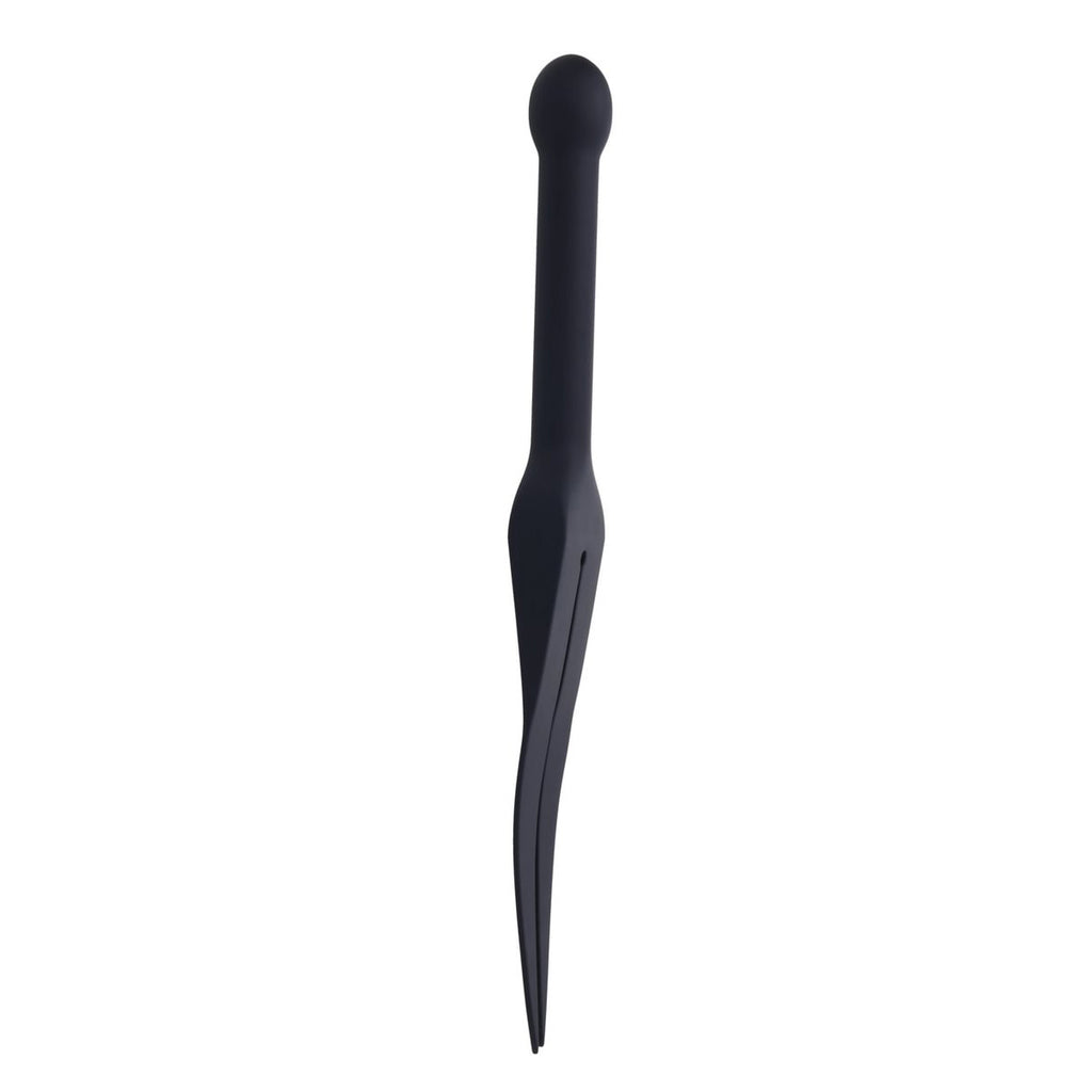 EDGE Silicone Tawse - Black Silicone Tawse Whip with Insertable Handle