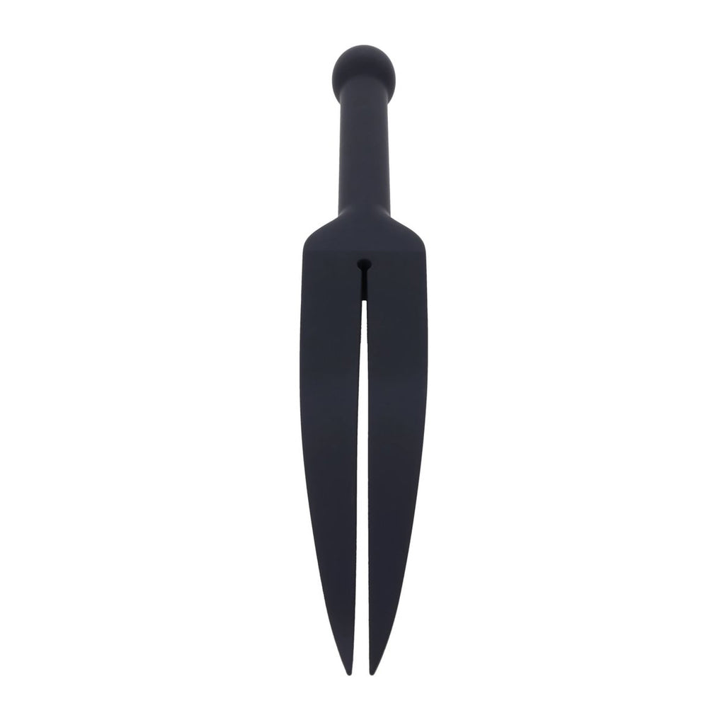 EDGE Silicone Tawse - Black Silicone Tawse Whip with Insertable Handle