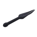 EDGE Silicone Tawse - Black Silicone Tawse Whip with Insertable Handle
