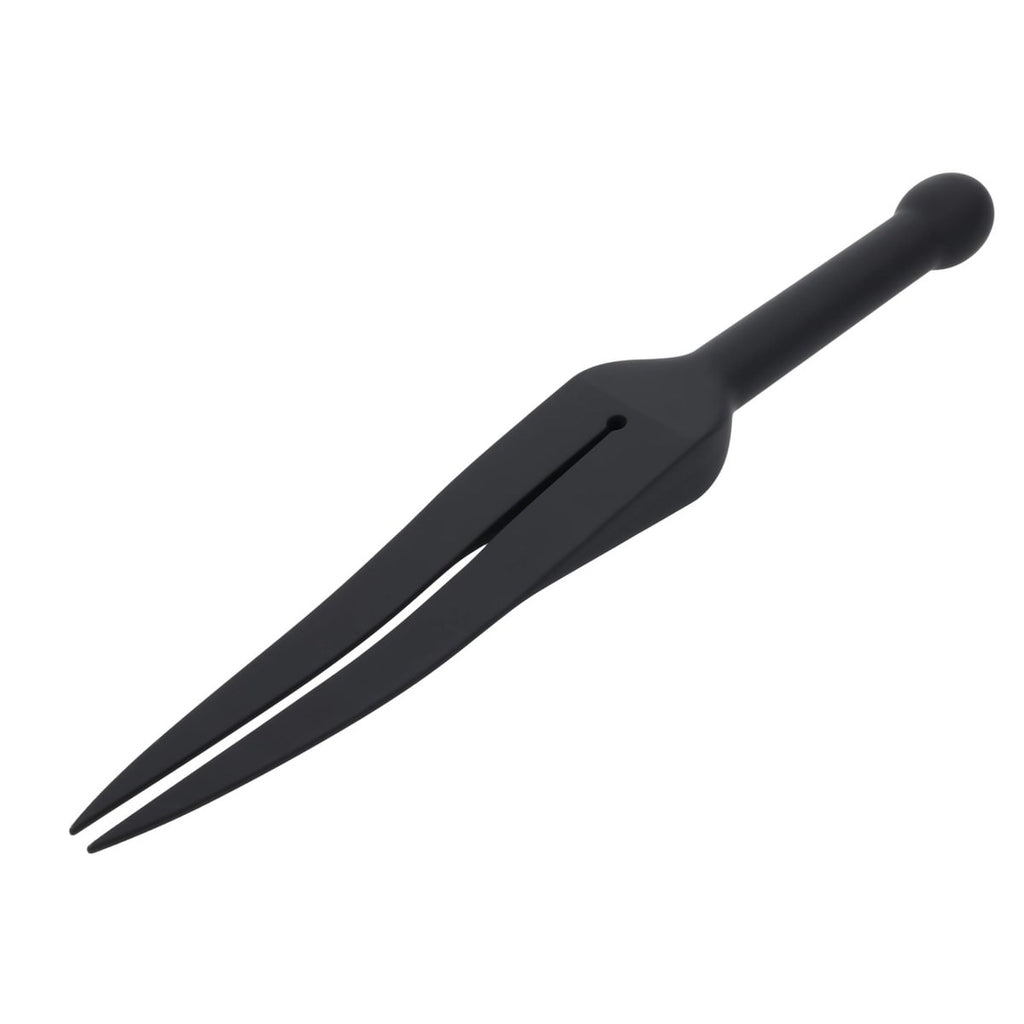 EDGE Silicone Tawse - Black Silicone Tawse Whip with Insertable Handle