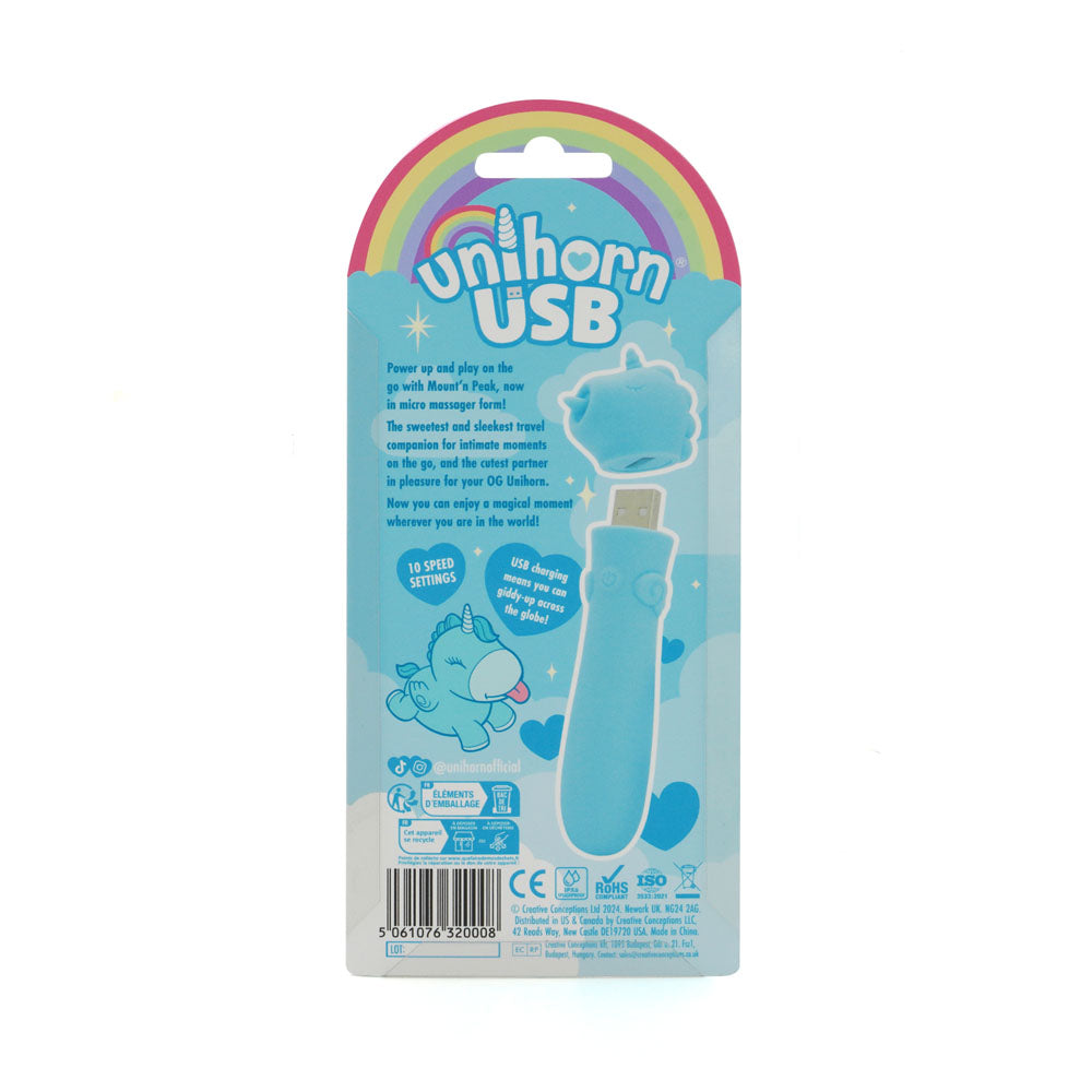 Unihorn - USB Bullet - Mount'n Peak - Teal USB Rechargeable Vibrating Bullet
