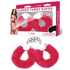 WhipSmart Classic Furry Cuffs - Hot Pink - Hot Pink Furry Restraints with Bonus Eye Mask